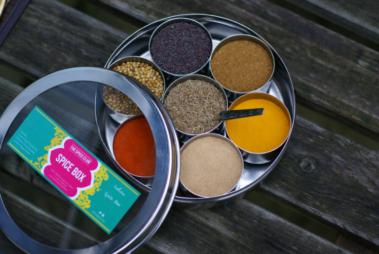 Indian Spice Box with 7 Spices & Spoon The Spice Club